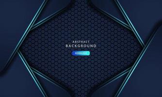 Hexagonal abstract metal background with light blue effect