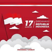 17 de agosto. diseño del día de la independencia de dirgahayu indonesia vector