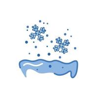 clouds with snowflakes weather symbol isolated icon vector