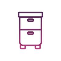 office drawer line style icon vector