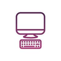 desktop computer device line style icon vector