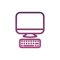 desktop computer device line style icon vector