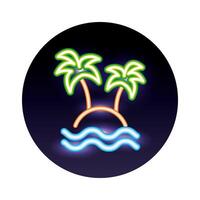 tree palm neon light icon vector