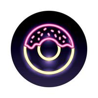 sweet donut neon light icon vector