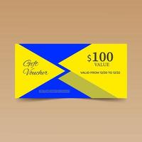 Blue Gift Voucher Design Template vector