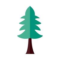 icono de estilo plano de bosque de planta de árbol de pino vector