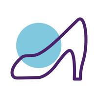 heel shoe line style icon vector