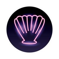sea shell neon light style icon vector