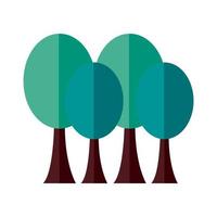 árboles plantas bosque icono de estilo plano vector