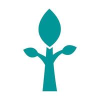 tree plant forest with leafs silhouette style icon vector