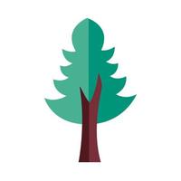 icono de estilo plano de bosque de planta de árbol de pino vector