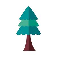 icono de estilo plano de bosque de planta de árbol de pino vector