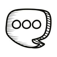 speech bubbles message doodle line style icon vector