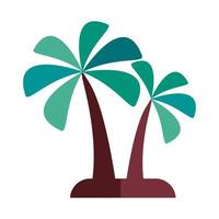 palmeras árboles plantas bosque icono de estilo plano vector