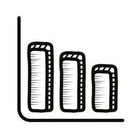 infographic statistics bars doodle line style icon vector