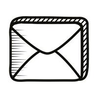 icono de estilo de línea de doodle de correo de sobre vector