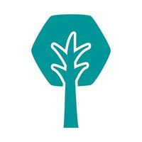 tree plant forest silhouette style icon vector