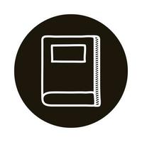 text book doodle block style icon vector