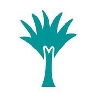 icono de estilo de silueta de bosque de planta de palmera vector