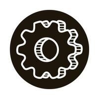 gear settings setup doodle block style icon vector