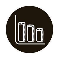 infographic statistics bars doodle block style icon vector