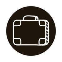 suitcase travel doodle block style icon vector