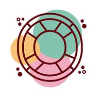 lifeguard float line and color style icon vector