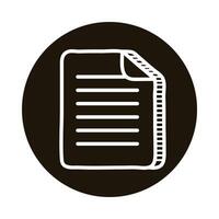 document paper doodle block style icon vector