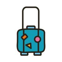 suitcase travel line and fill style icon vector