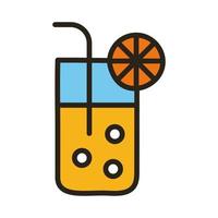 orange juice line and fill style icon vector