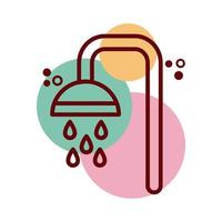 shower bath tap line and color style icon vector