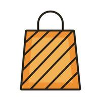 shopping bag paper line and fill style icon vector