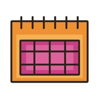 calendar reminder date line and fill style icon vector