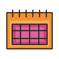 calendar reminder date line and fill style icon vector