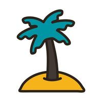 tree palms summer line and fill style icon vector