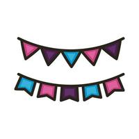 garlands party line and fill style icon vector