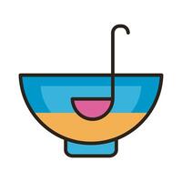 punch bowl line and fill style icon vector