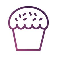 sweet cupcake bakery line degradient style icon vector