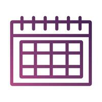 icono de estilo degradado de línea de fecha de recordatorio de calendario vector