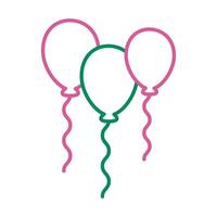 balloons helium floating line style icon vector