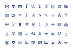bundle of medical set icons vector