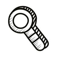 magnifying glass doodle line style icon vector