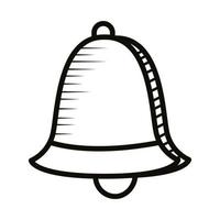 icono de estilo de línea de doodle de sonido de campana vector