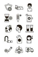 bundle of covid19 set icons vector