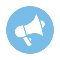 megaphone sound device block style icon vector