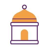 ramadam kareem temple line style icon vector