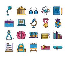 Set of school icons vector