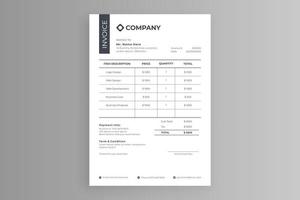 White invoice template vector