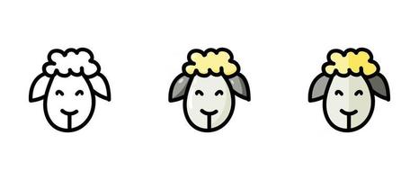 Sheep outline and color symbols vector