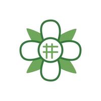 cute flower with leaves icon vector